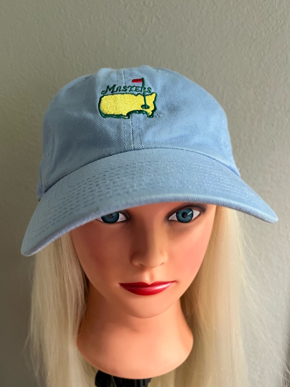 Masters Golf Hat Augusta National Dad Cap Blue Embroidered Logo Strapback Preppy - Picture 11 of 13